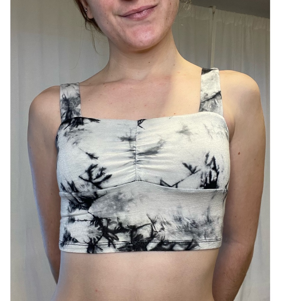 Ginger G Tie Dye Black and White Crop Top